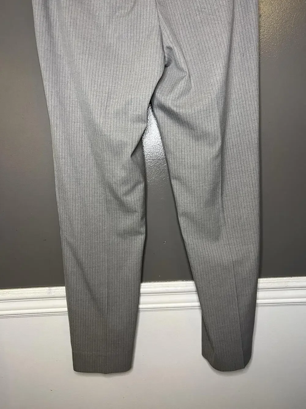Banana Republic Dress Pants Mens 35x32 Gray Slim Fit Pinstripe Stretch Formal